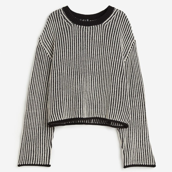 H&M Sweaters - H&M Striped Black and White Sweater